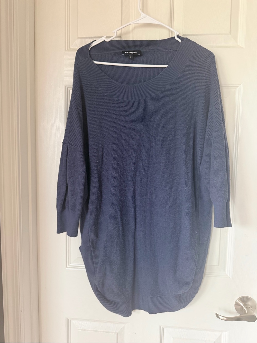 Express Oversized Navy Scoop Neck Sweater